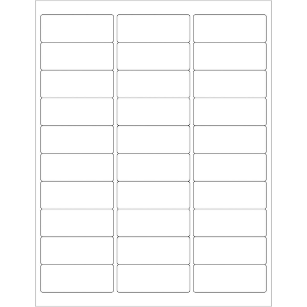 Officespace 2.625 x 1 in. Blockout Laser Labels, Opaque White OF2208128 - main